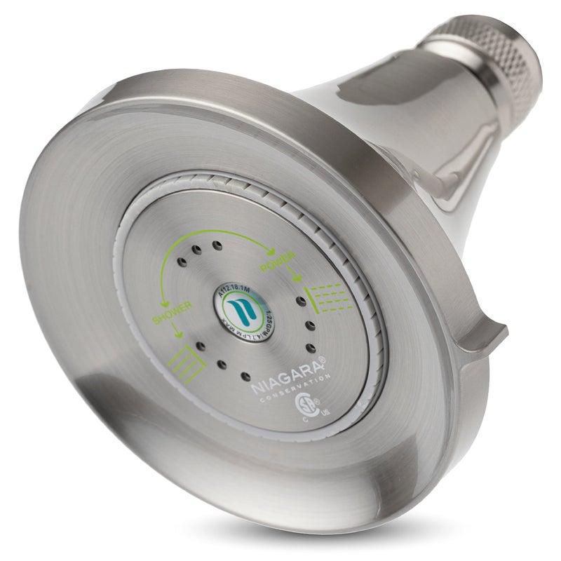 Niagara Conservation Niagra Conservation N3912BN Earth Luxe High Efficiency Showerhead, Brushed Nickel - Image 1